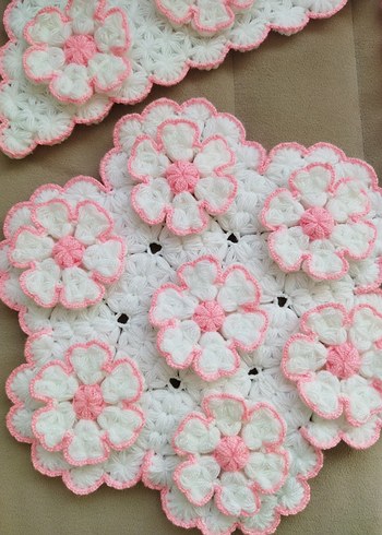 Pembe Çiçekli lif seti - Görsel 2