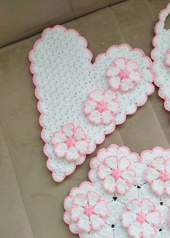 Pembe Çiçekli lif seti - Görsel 4