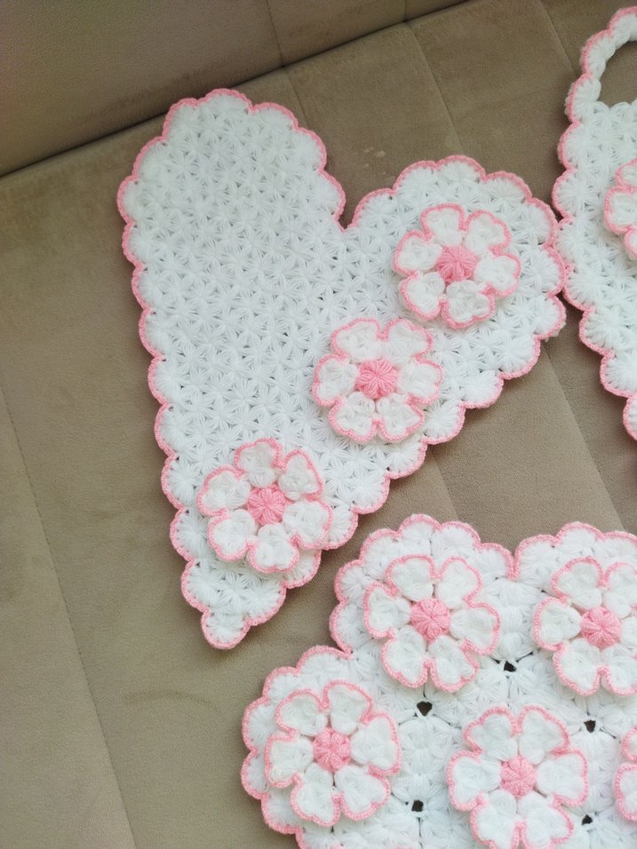 Pembe Çiçekli lif seti - Görsel 4