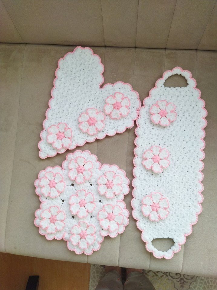 Pembe Çiçekli lif seti - Görsel 5