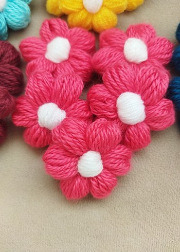 El Yapımı Bohem Renkli papatya Çiçek Süsleri - Görsel 4