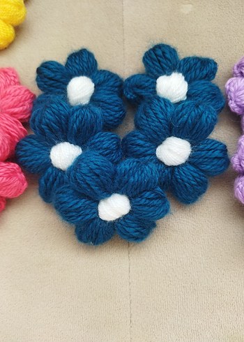 El Yapımı Bohem Renkli papatya Çiçek Süsleri - Görsel 6