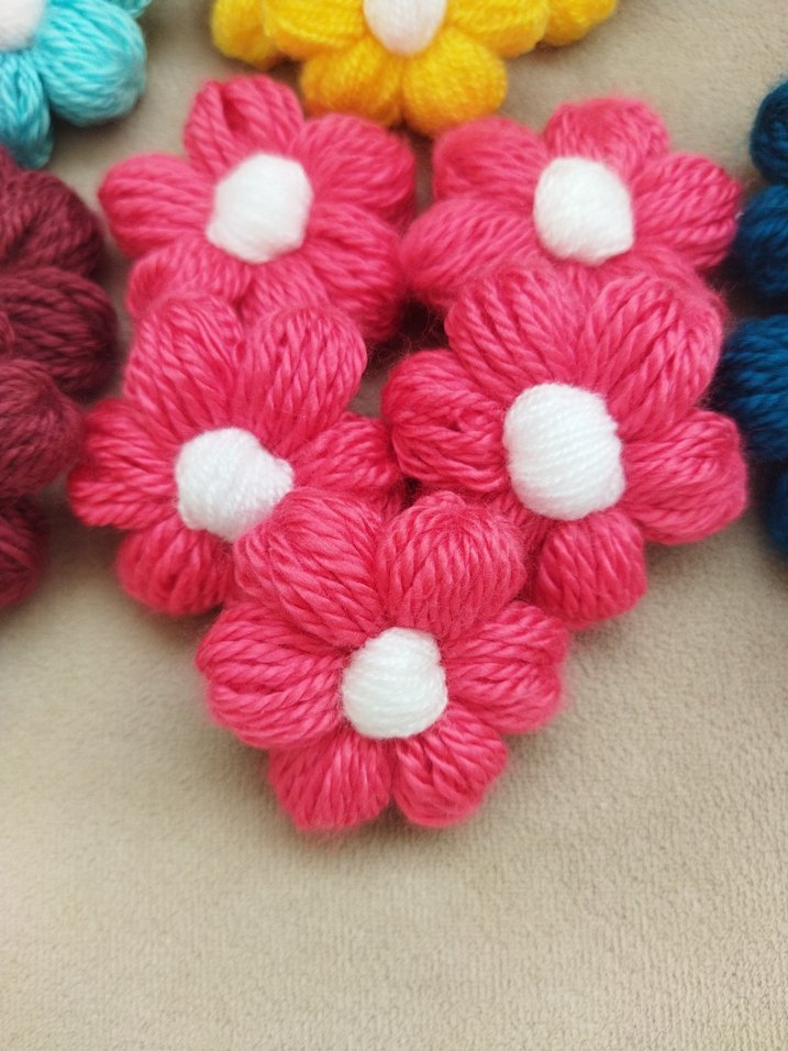 El Yapımı Bohem Renkli papatya Çiçek Süsleri - Görsel 4