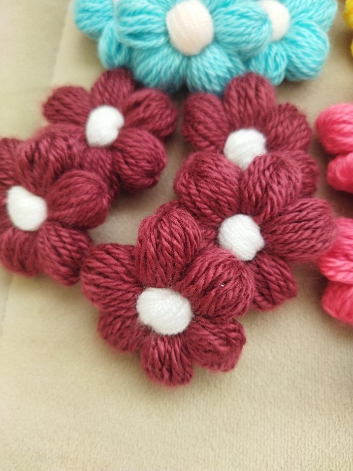 El Yapımı Bohem Renkli papatya Çiçek Süsleri - Görsel 3