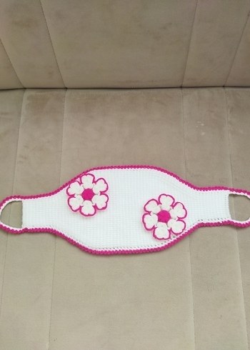 Çiçek Motifli Beyaz Banyo Tunus işi lif - Görsel 2