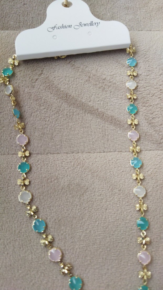 Uzun Zincir Detaylı y kolye bileklik Turkuaz bohem takı seti - Görsel 2