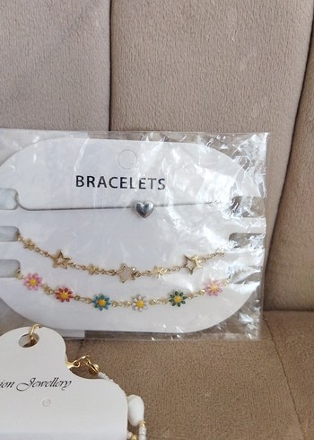 Uzun Beyaz Boncuklu Bohem Kolye seti halhal bileklik kolye - Görsel 2