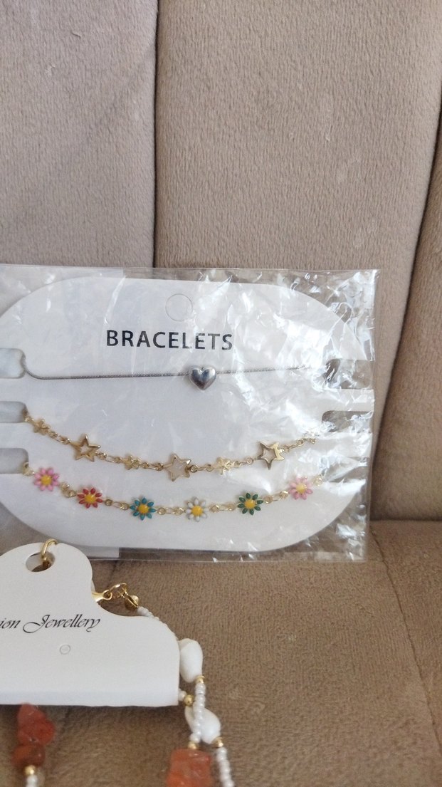 Uzun Beyaz Boncuklu Bohem Kolye seti halhal bileklik kolye - Görsel 2