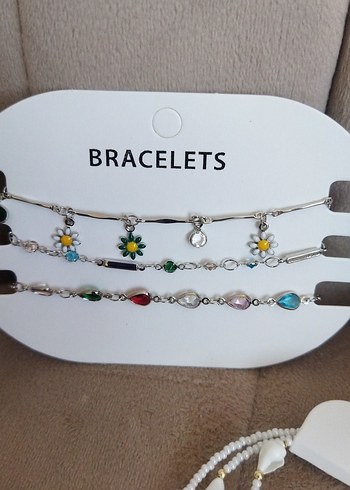 Nakışlı Beyaz Boncuklu Bohem kadın Bileklikleri - Görsel 6