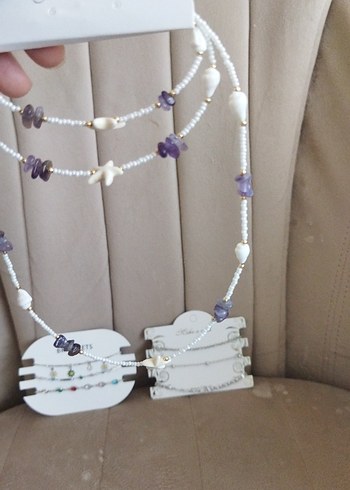 Nakışlı Beyaz Boncuklu Bohem kadın Bileklikleri - Görsel 3