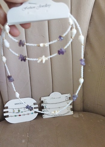 Nakışlı Beyaz Boncuklu Bohem kadın Bileklikleri - Görsel 4