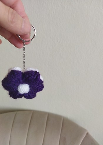 Mor Püsküllü Bohem Kadın Anahtarlık - Görsel 4