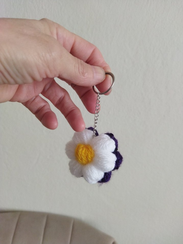 Mor Püsküllü Bohem Kadın Anahtarlık - Görsel 5