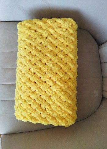 Sarı Örgü Çocuk Battaniyesi 90×90 cm - Görsel 2