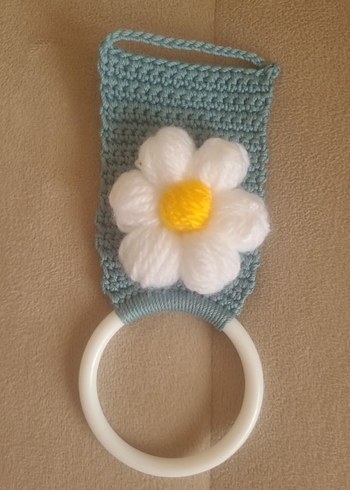 Beyaz Çiçekli havlu askısı - Görsel 3