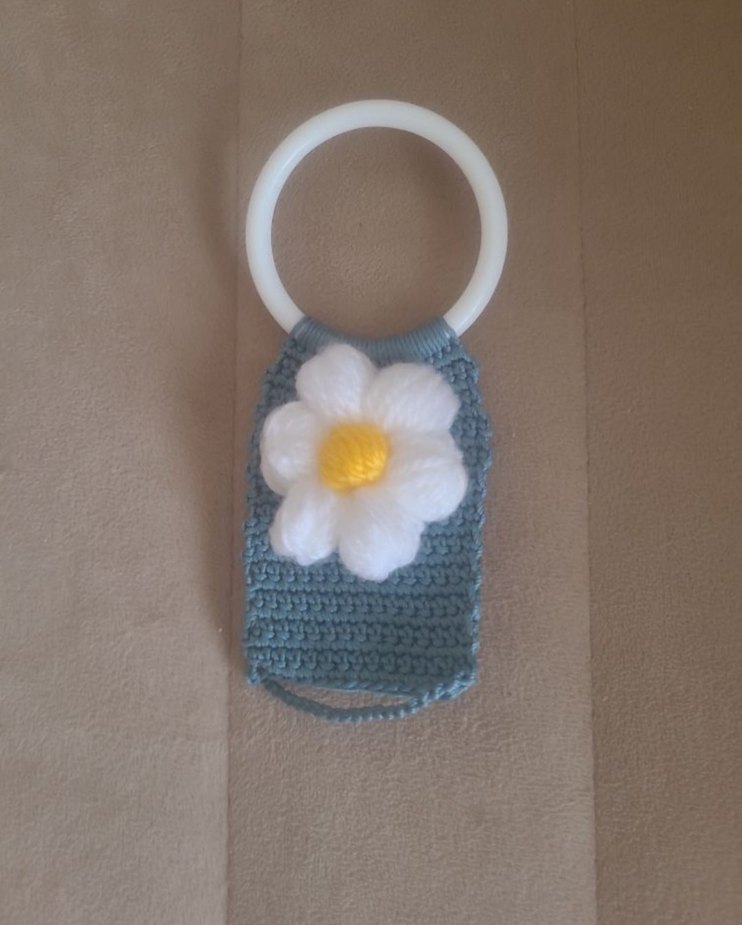 Beyaz Çiçekli havlu askısı - Görsel 2