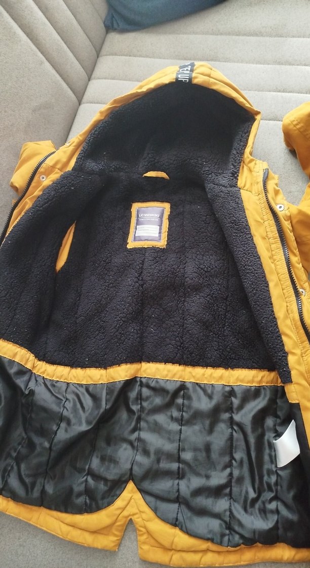 Sarı Kadın Midi Kaban Fermuarlı Sıcak Kumaş - Görsel 3