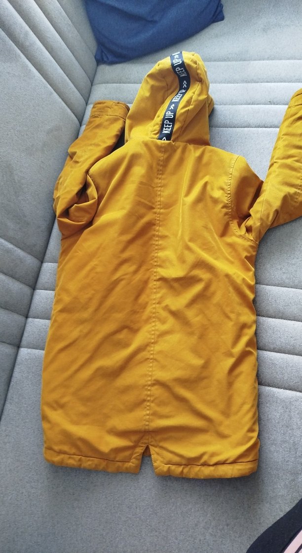 Sarı Kadın Midi Kaban Fermuarlı Sıcak Kumaş - Görsel 2