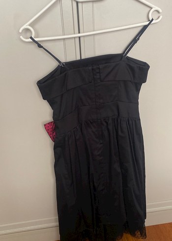 Siyah Straplez Midi Gotik Elbise - Görsel 2