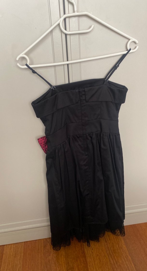 Siyah Straplez Midi Gotik Elbise - Görsel 2