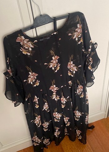 Siyah Çiçekli Bohem Midi Elbise - Görsel 2