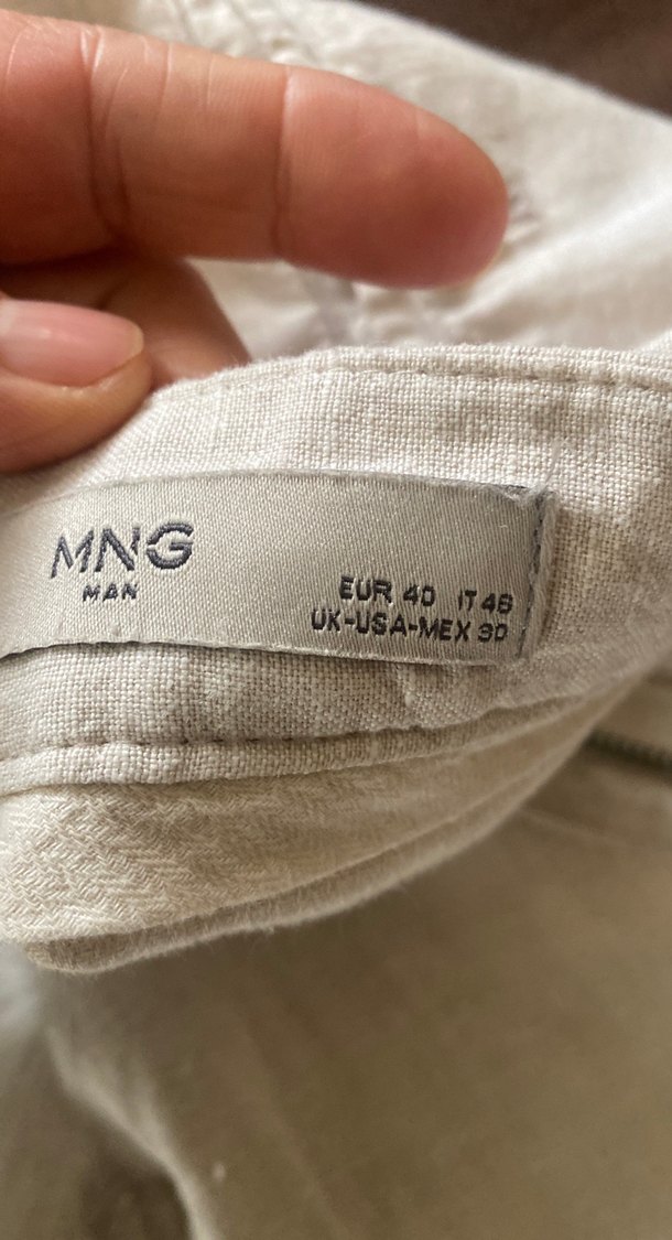 Erkek Bej Keten  Kumaş Pantolon - Görsel 2