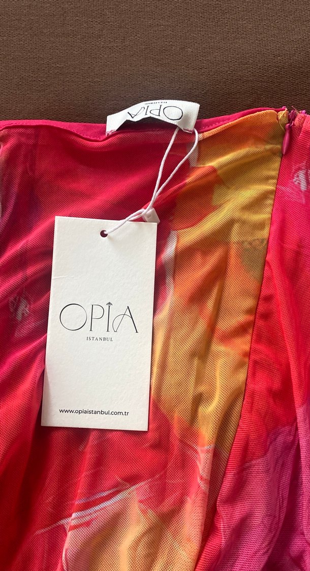 Renkli Bağlamalı Uzun Drapeli Elbise - Görsel 2