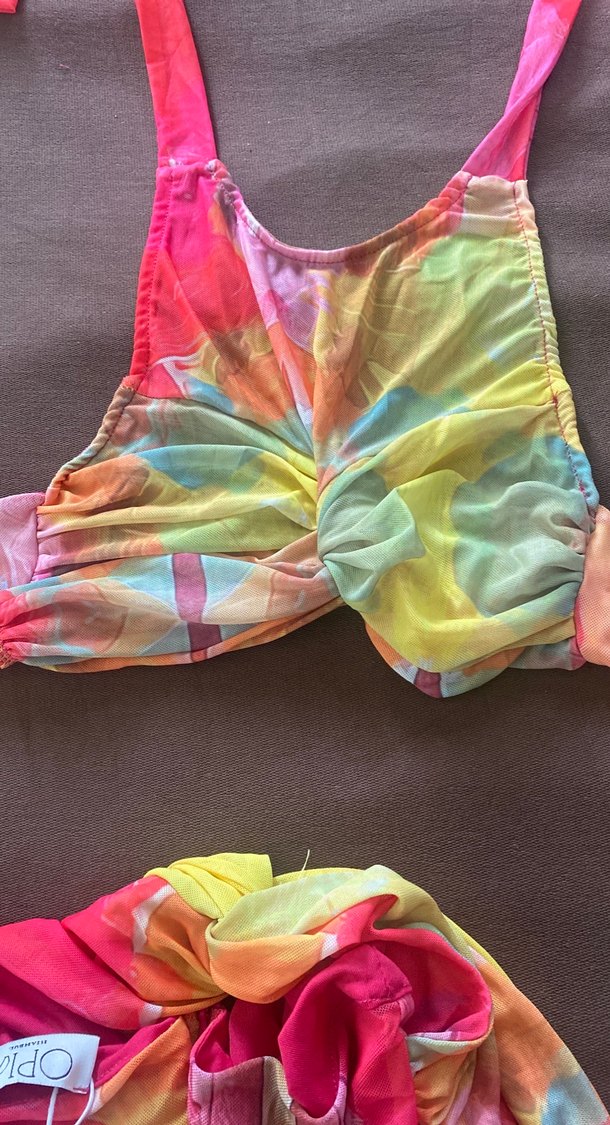 Renkli Bağlamalı Uzun Drapeli Elbise - Görsel 4