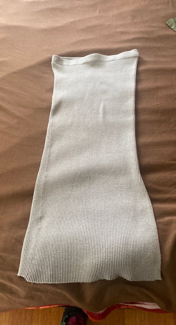 Bej Uzun Örme Kadın etek - Görsel 3