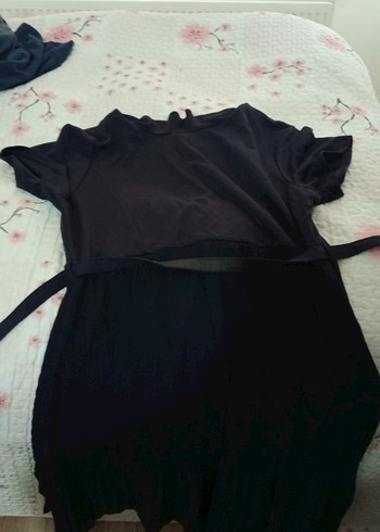 Piliseli Siyah Midi Hamile Eteği - Görsel 3