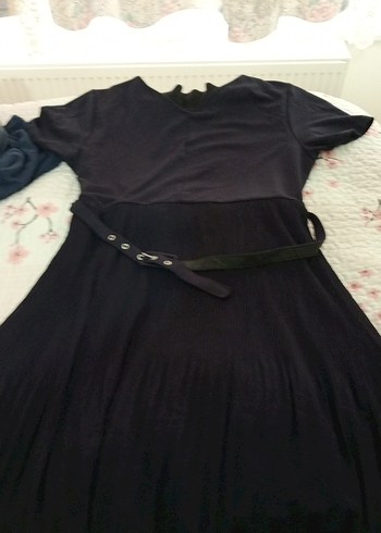 Piliseli Siyah Midi Hamile Eteği - Görsel 6