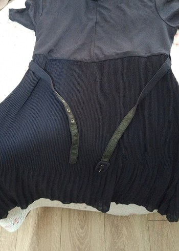 Piliseli Siyah Midi Hamile Eteği - Görsel 2