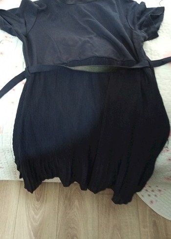 Piliseli Siyah Midi Hamile Eteği - Görsel 4