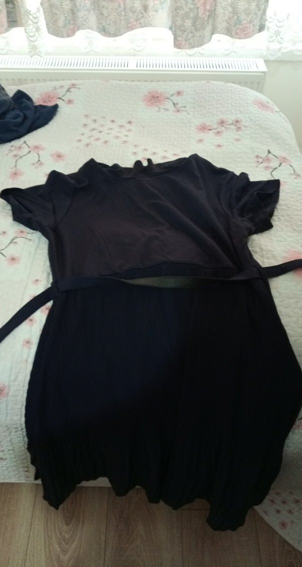 Piliseli Siyah Midi Hamile Eteği - Görsel 3