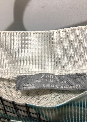 Turkuaz Desenli Kısa Kollu Rahat mini elbise - Görsel 6