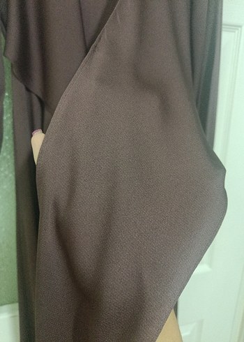 Drapeli Kahverengi Uzun Kollu Kadın Elbise - Görsel 3