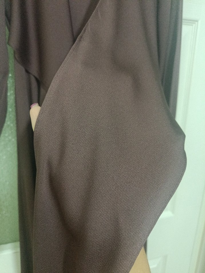 Drapeli Kahverengi Uzun Kollu Kadın Elbise - Görsel 3