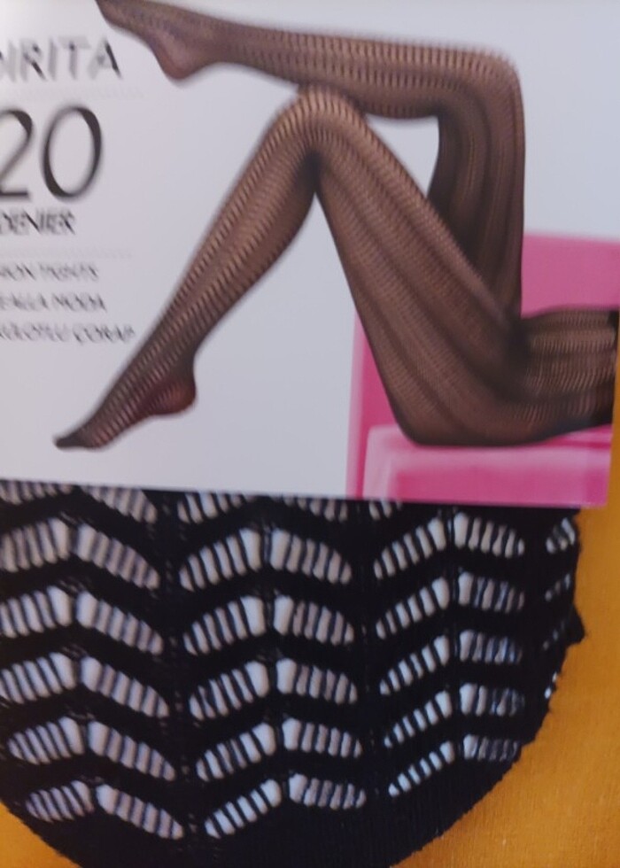 Desenli külotlu çorap  - Görsel 2