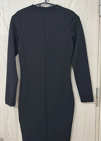 Siyah Uzun Kollu Kadın Triko Elbise - Görsel 4