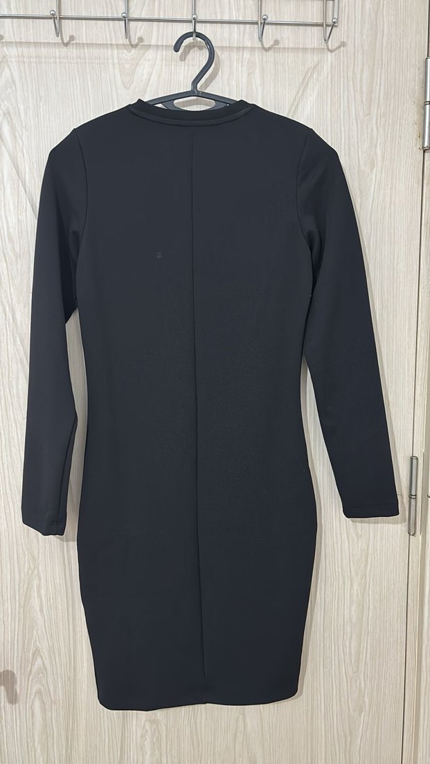 Siyah Uzun Kollu Kadın Triko Elbise - Görsel 4