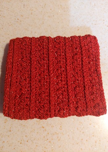 Kırmızı Örgü Bohem Kadın Cüzdanı - Görsel 2