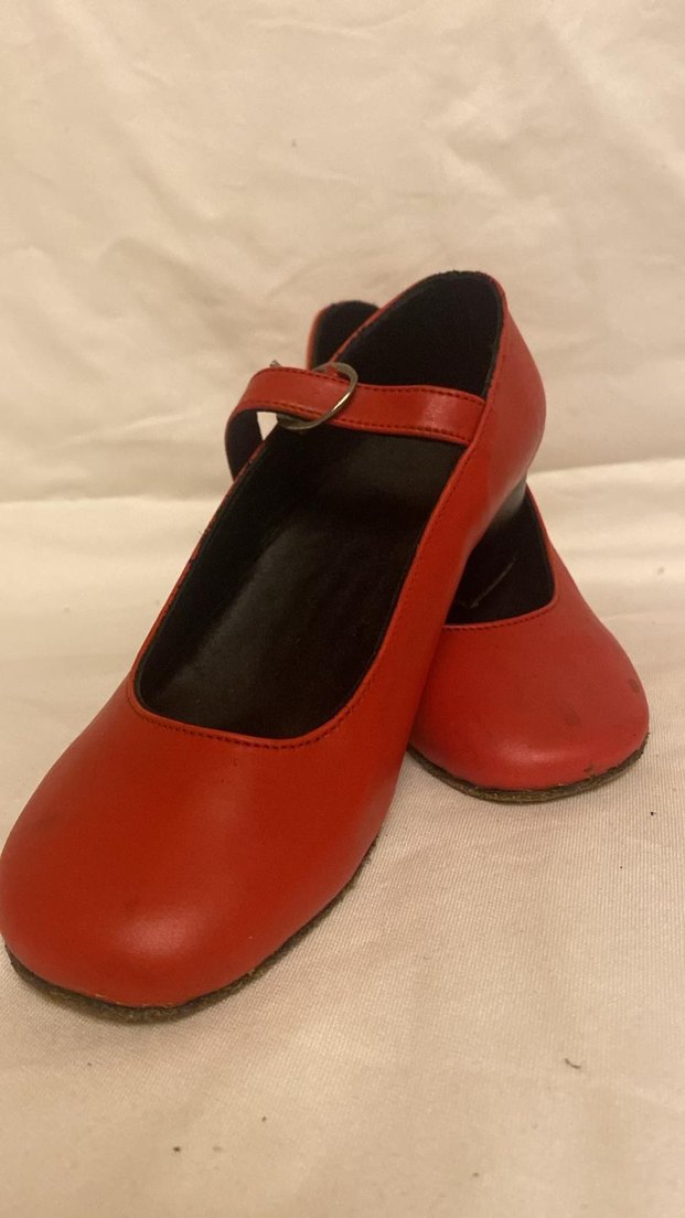 DANS AYAKKABISI Kırmızı Deri, SIFIR, kullanilmamis - Görsel 2