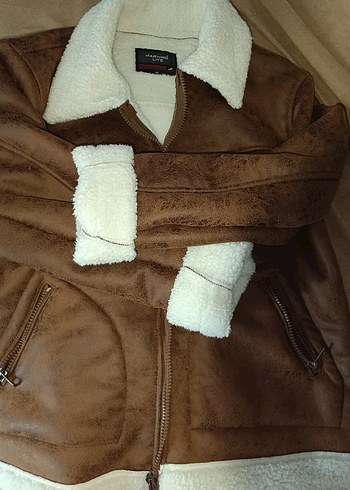 Kürklü Kapüşonlu Kahverengi Kadın Süet Ceket - Görsel 2