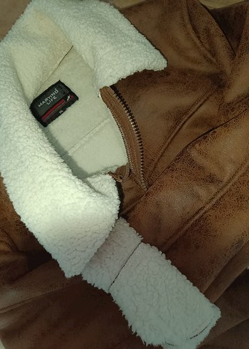 Kürklü Kapüşonlu Kahverengi Kadın Süet Ceket - Görsel 3