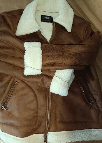 Kürklü Kapüşonlu Kahverengi Kadın Süet Ceket - Görsel 4