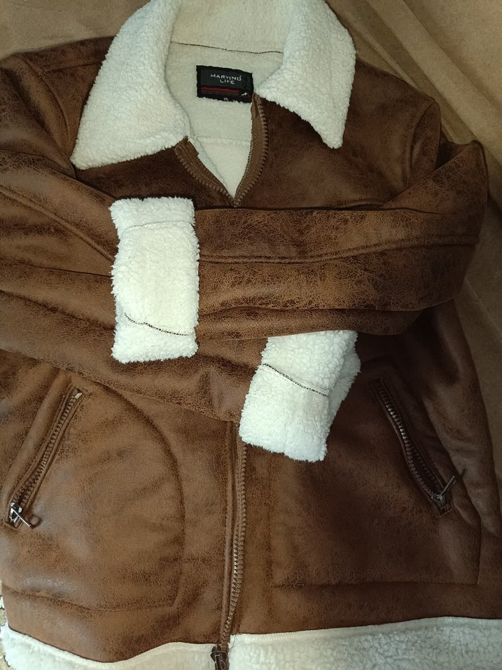 Kürklü Kapüşonlu Kahverengi Kadın Süet Ceket - Görsel 2