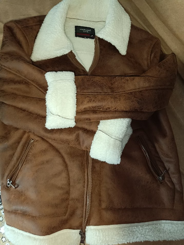 Kürklü Kapüşonlu Kahverengi Kadın Süet Ceket - Görsel 4