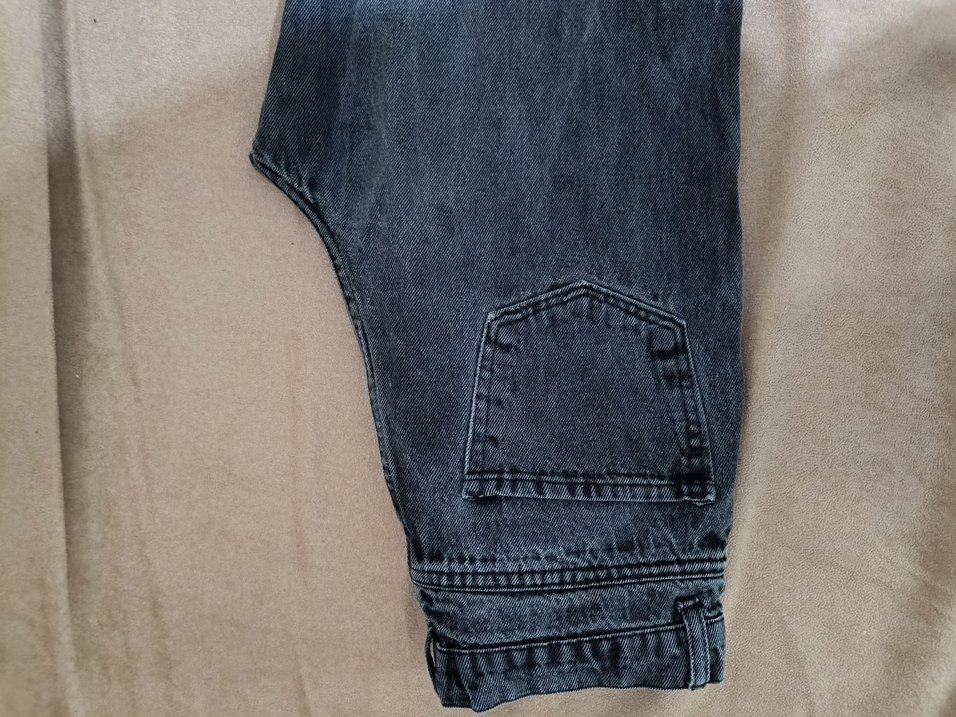 Düğmeli Gri Kadın Denim Jean - Görsel 2