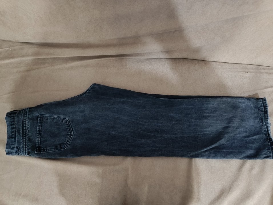 Düğmeli Gri Kadın Denim Jean - Görsel 3