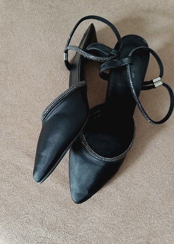 Siyah Yılan Desenli Stiletto Topuklu Kadın Ayakkabı - Görsel 3